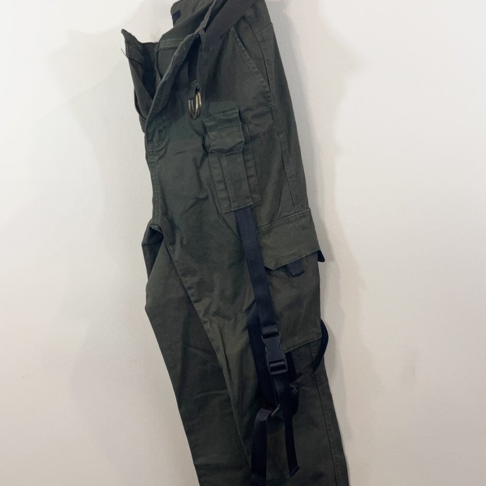 Green Cargo Pants with Buckle Straps